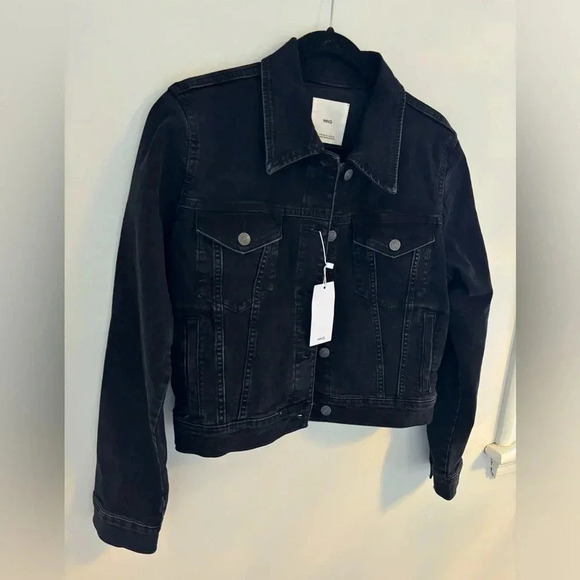 Mango Denim Jacket in Black NWT - Picture 12 of 14